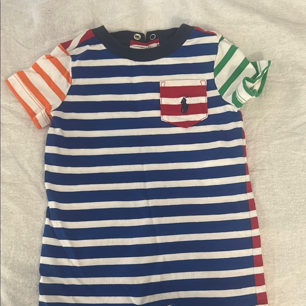 Ralph Lauren Blue and Red Short Sleeve One Piece